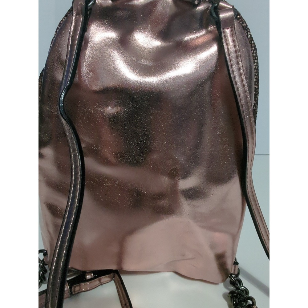 Victoria Secret Sparkly Pink Mini Backpack Sequins Metallic Pink Party City club - Picture 8 of 16